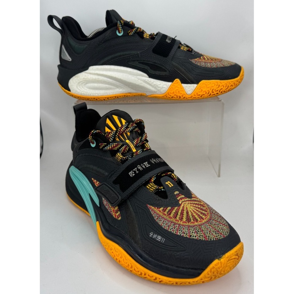 ANTA KAI 1 Sacred Bond Basketball Shoe Black Teal Gold 8.5 8124D1113-7